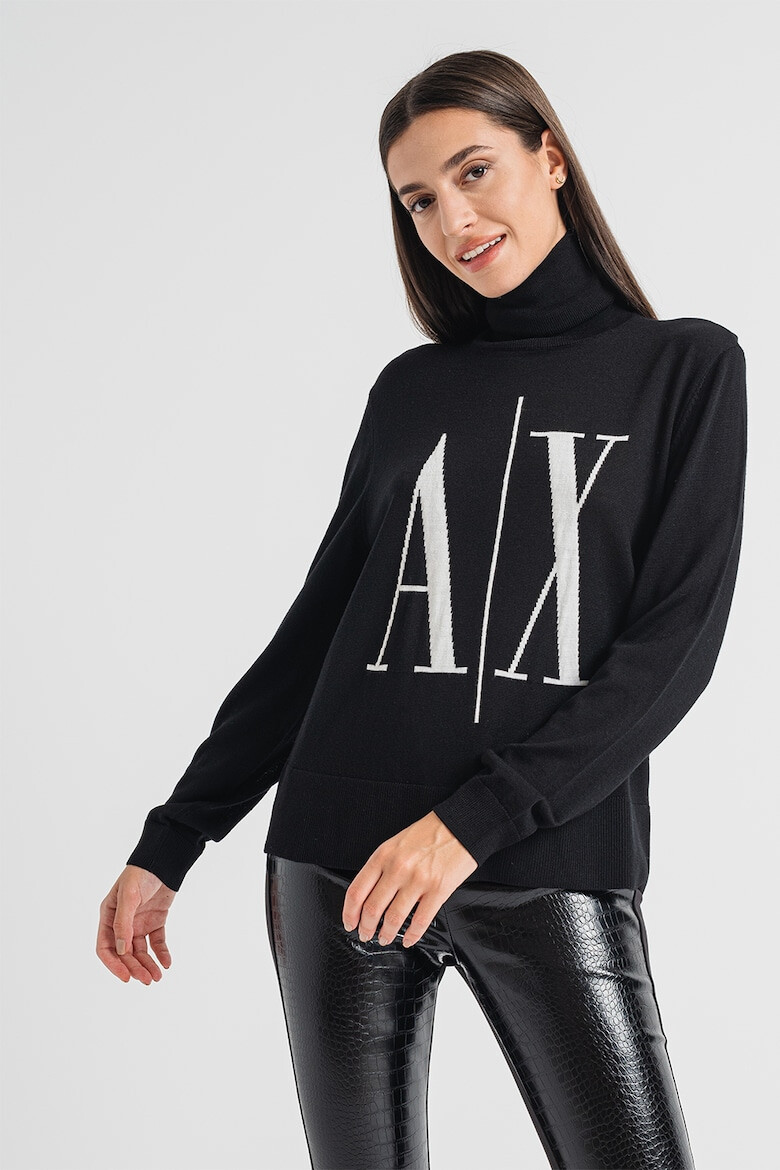 ARMANI EXCHANGE Pulover cu guler inalt si logo - Pled.ro