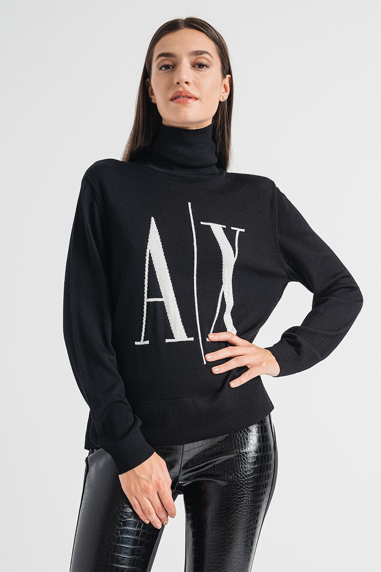 ARMANI EXCHANGE Pulover cu guler inalt si logo - Pled.ro