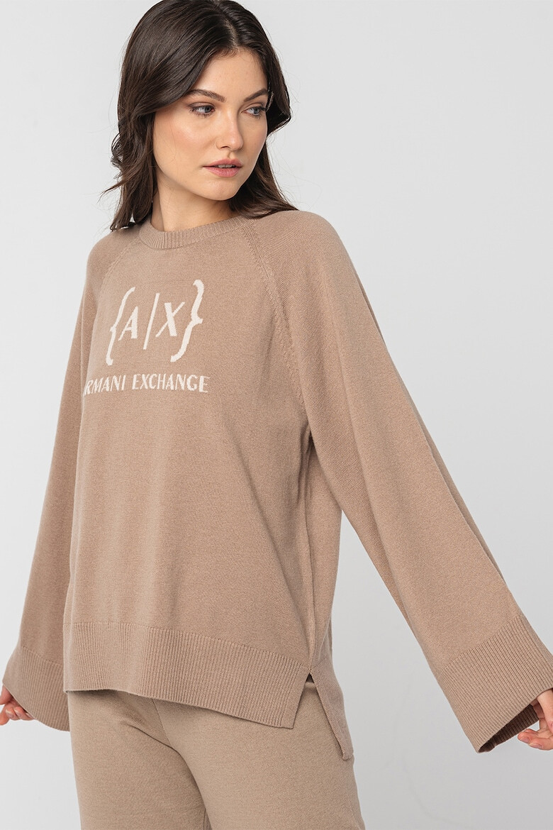 ARMANI EXCHANGE Pulover din amestec de lana virgina cu logo - Pled.ro