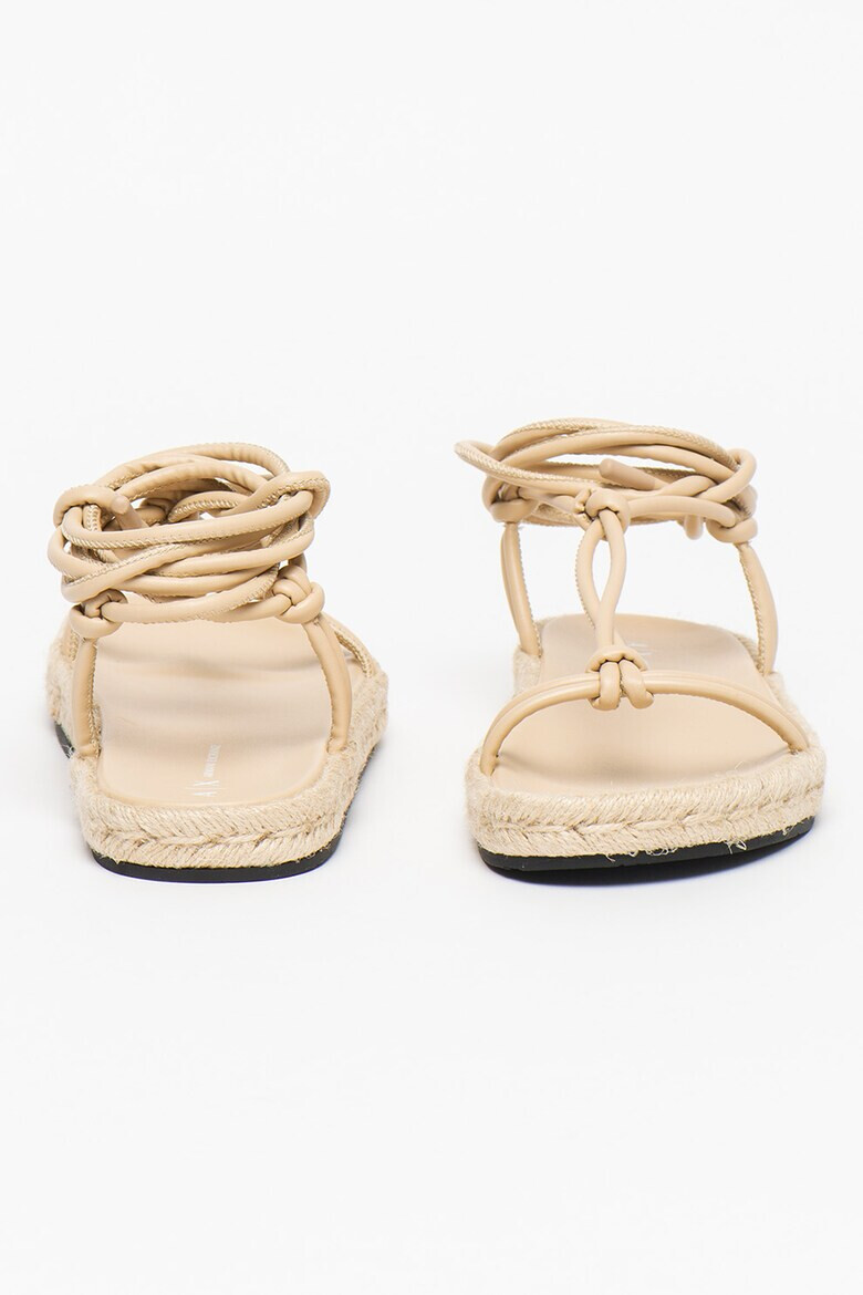 ARMANI EXCHANGE Sandale tip espadrile cu siret si detalii innodate - Pled.ro