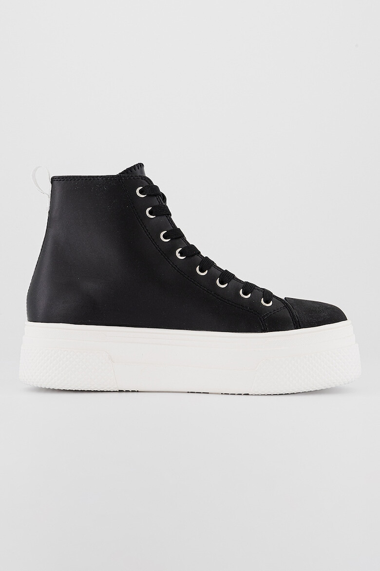 ARMANI EXCHANGE Tenisi mid-high flatform din piele - Pled.ro