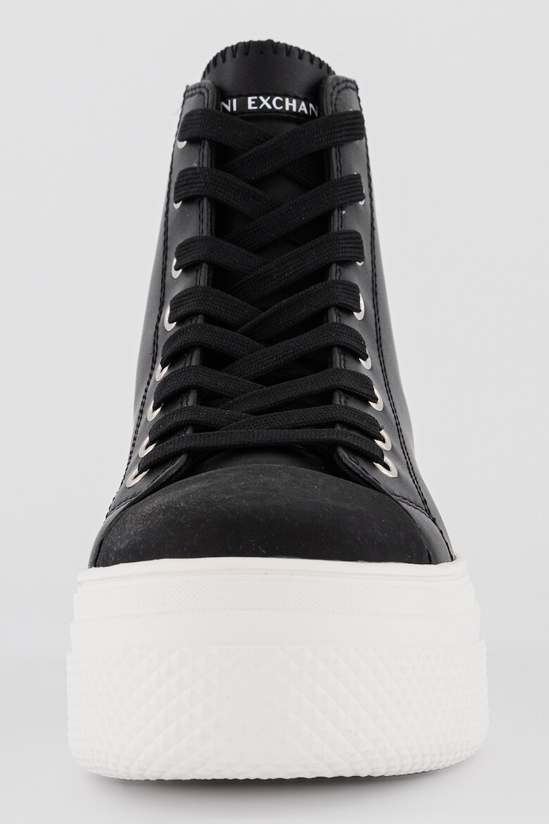 ARMANI EXCHANGE Tenisi mid-high flatform din piele - Pled.ro