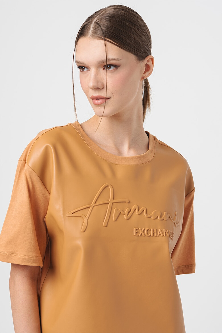 ARMANI EXCHANGE Tricou crop cu logo in relief - Pled.ro