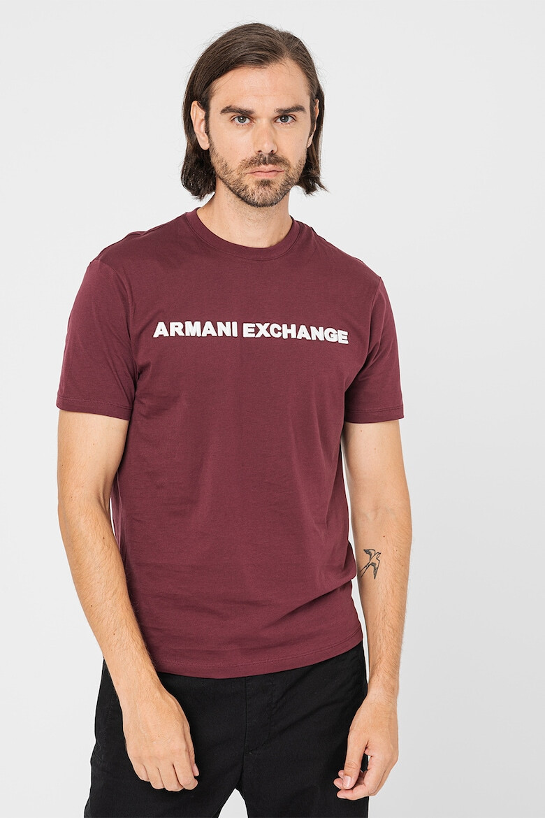 ARMANI EXCHANGE Tricou cu decolteu la baza gatului si imprimeu logo - Pled.ro