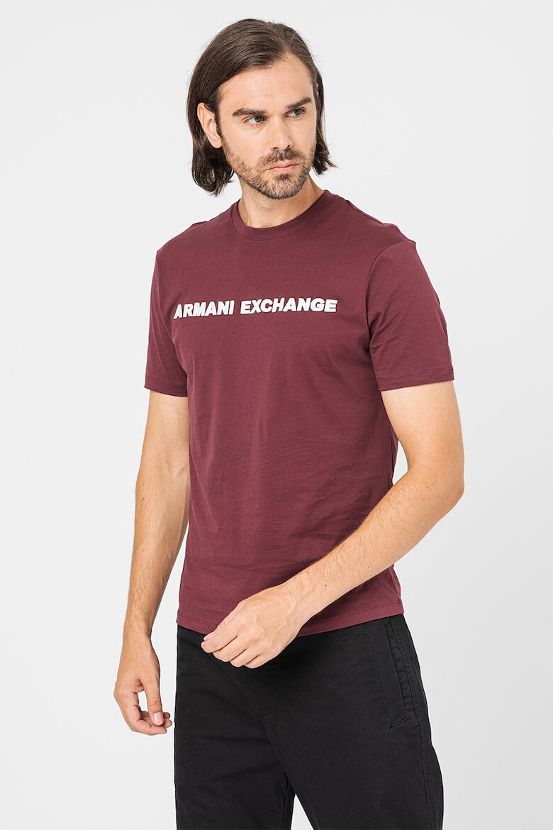 ARMANI EXCHANGE Tricou cu decolteu la baza gatului si imprimeu logo - Pled.ro