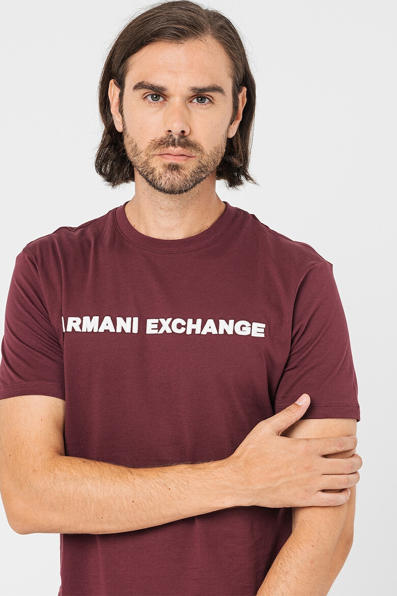 ARMANI EXCHANGE Tricou cu decolteu la baza gatului si imprimeu logo - Pled.ro