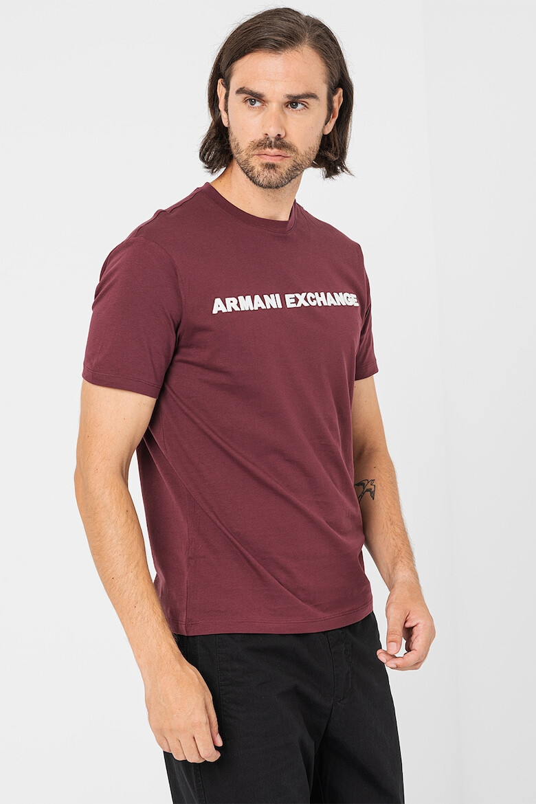 ARMANI EXCHANGE Tricou cu decolteu la baza gatului si imprimeu logo - Pled.ro