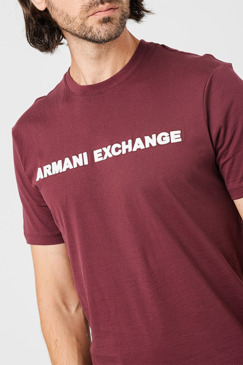 ARMANI EXCHANGE Tricou cu decolteu la baza gatului si imprimeu logo - Pled.ro