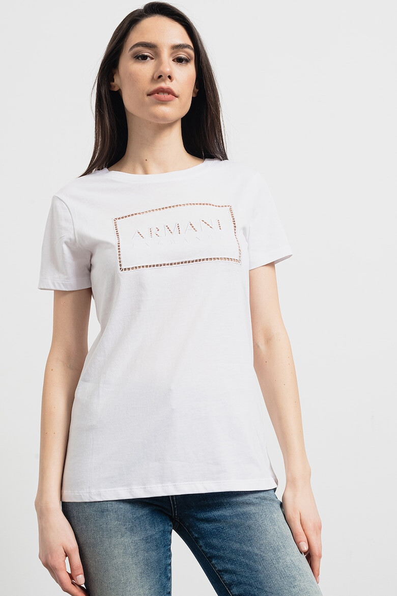 ARMANI EXCHANGE Tricou cu decolteu la baza gatului si logo - Pled.ro