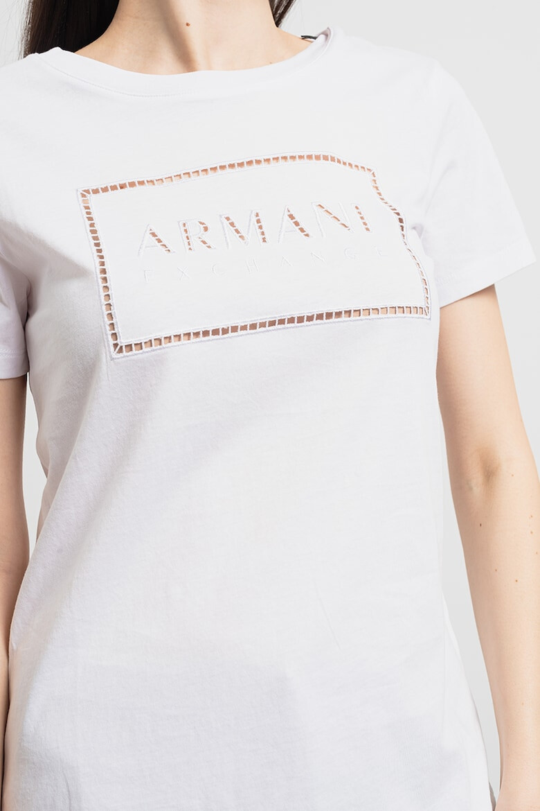 ARMANI EXCHANGE Tricou cu decolteu la baza gatului si logo - Pled.ro