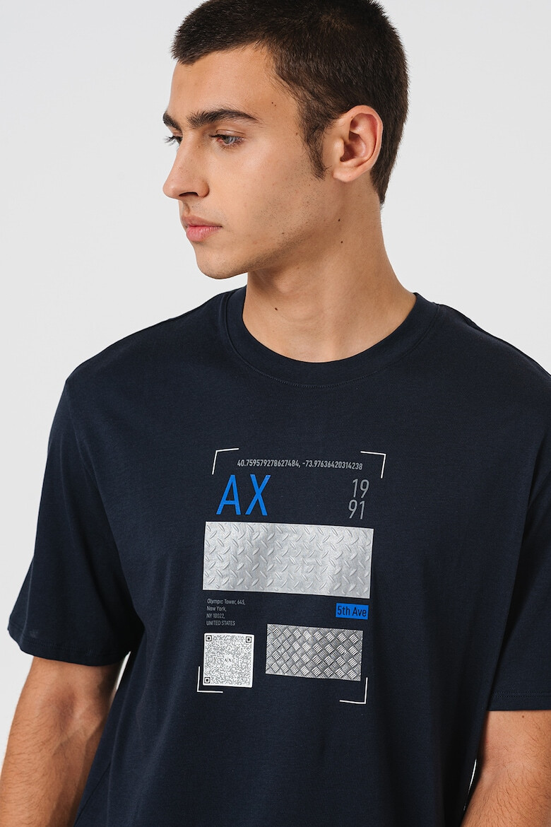 ARMANI EXCHANGE Tricou cu decolteu la baza gatului si logo - Pled.ro