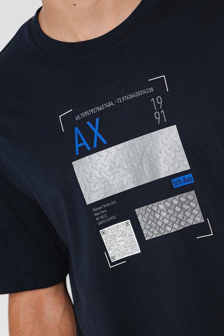 ARMANI EXCHANGE Tricou cu decolteu la baza gatului si logo - Pled.ro