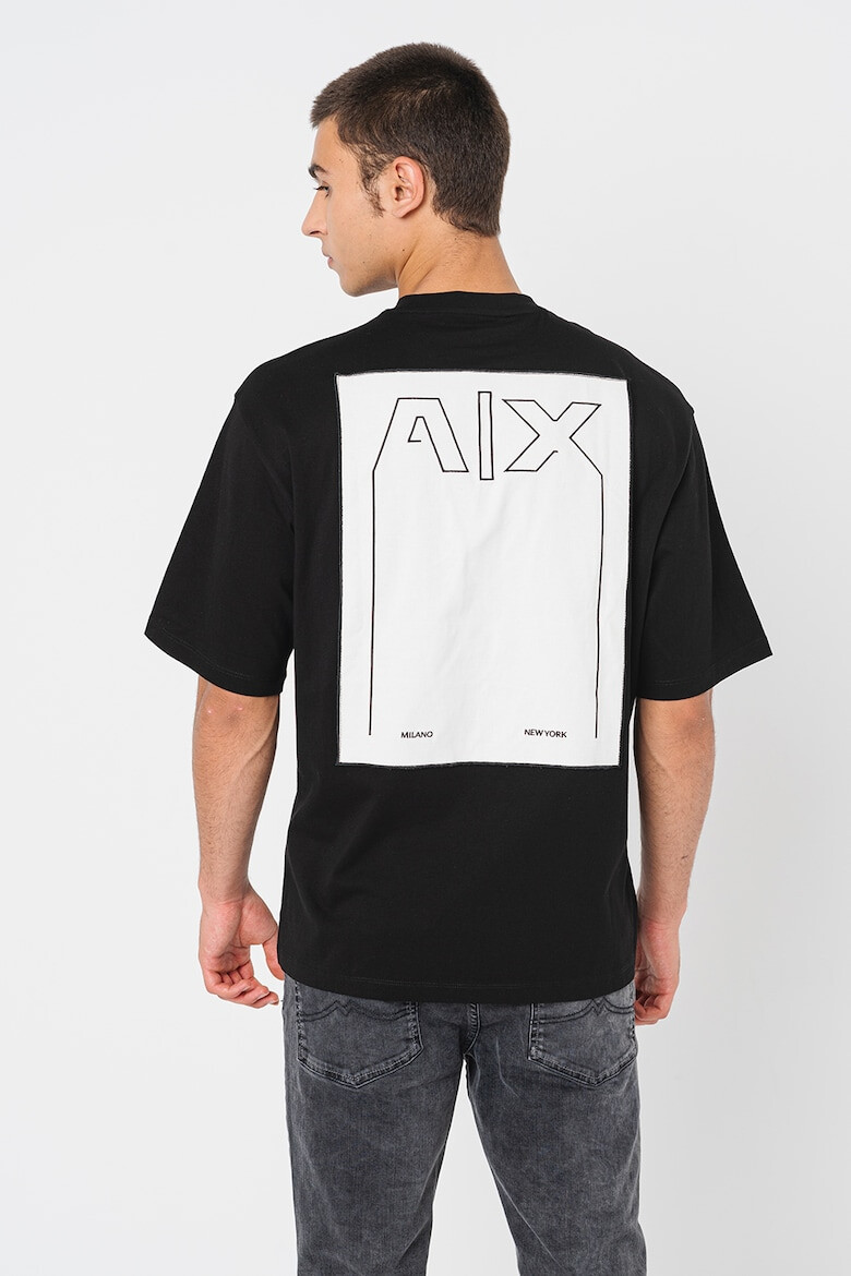 ARMANI EXCHANGE Tricou cu decolteu la baza gatului si logo pe spate - Pled.ro