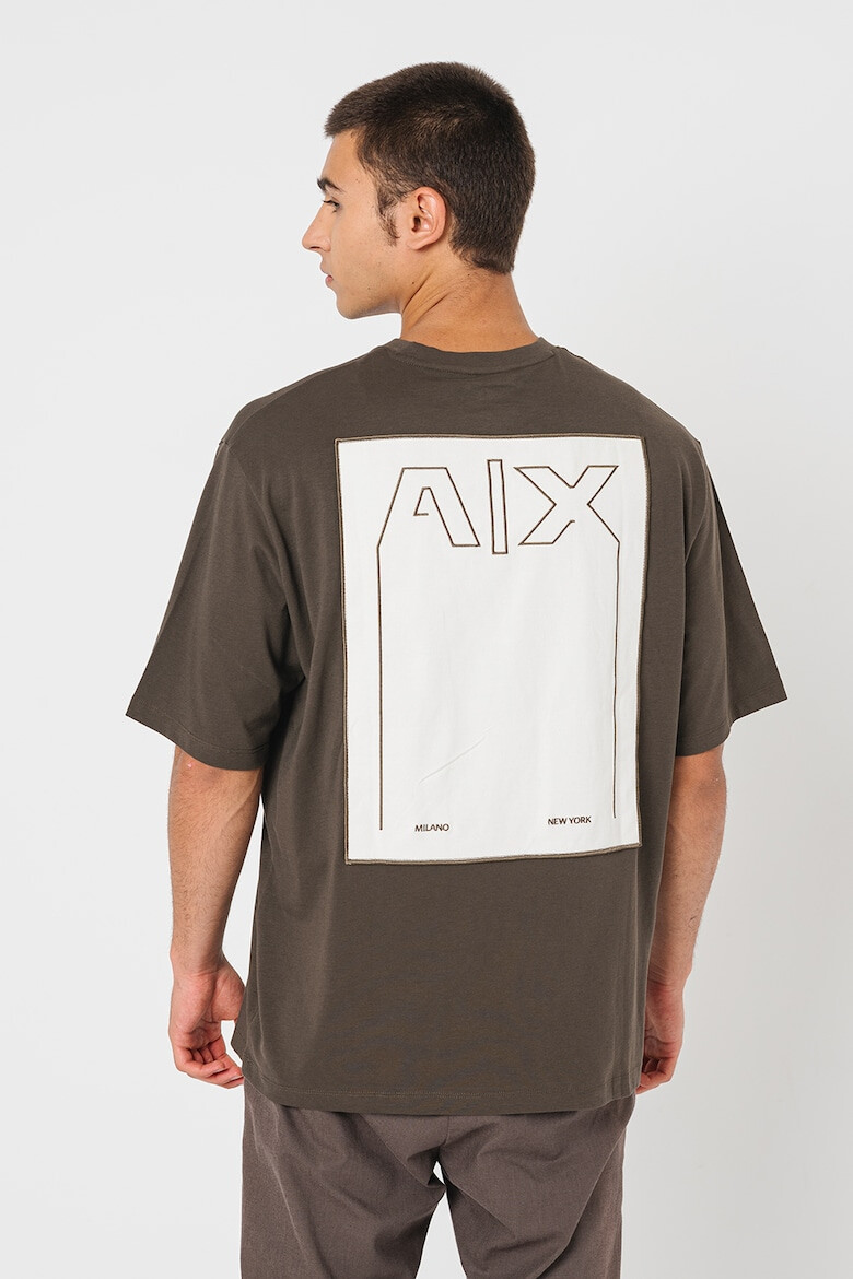 ARMANI EXCHANGE Tricou cu decolteu la baza gatului si logo pe spate - Pled.ro