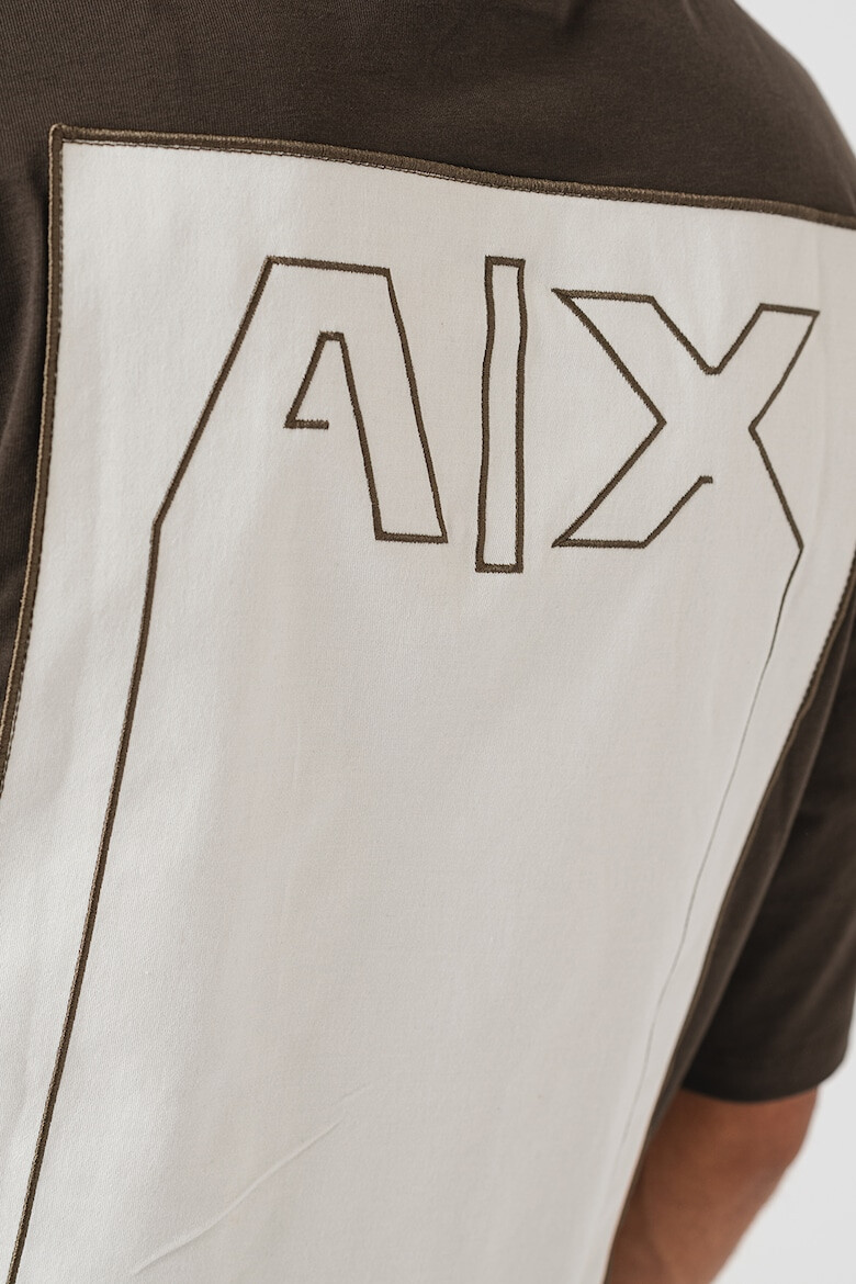 ARMANI EXCHANGE Tricou cu decolteu la baza gatului si logo pe spate - Pled.ro