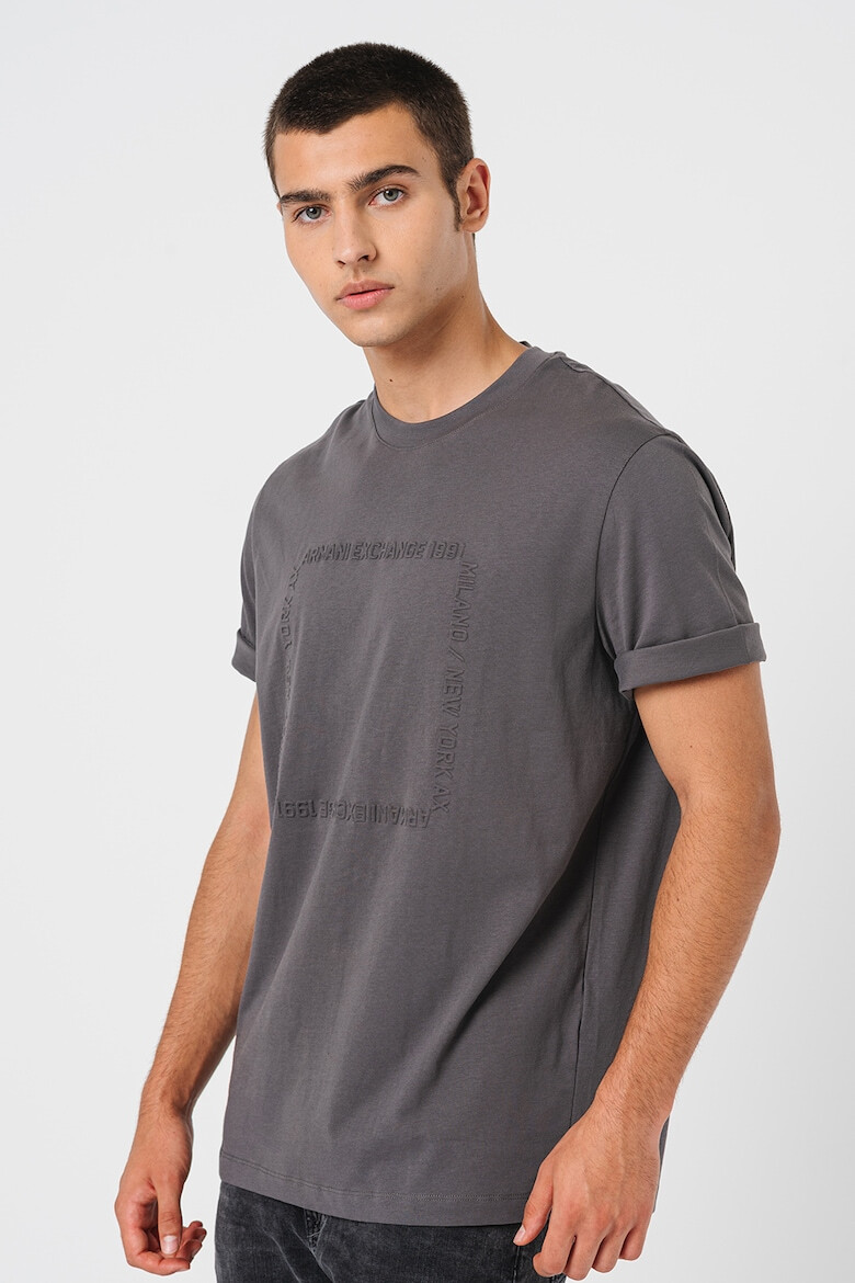 ARMANI EXCHANGE Tricou de bumbac cu decolteu la baza gatului - Pled.ro