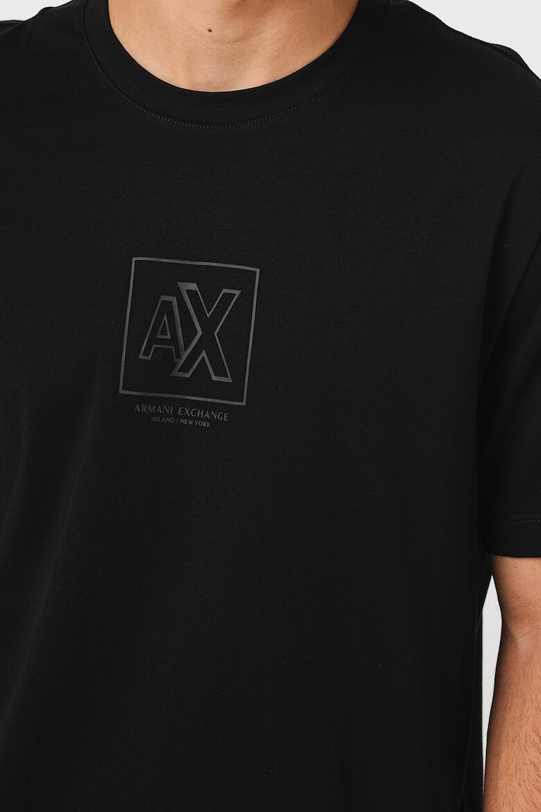 ARMANI EXCHANGE Tricou de bumbac cu decolteu la baza gatului - Pled.ro