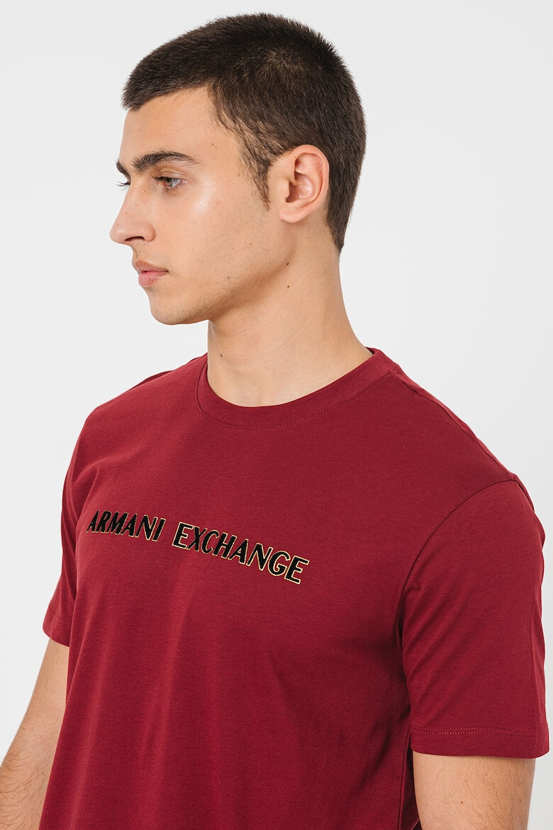 ARMANI EXCHANGE Tricou de bumbac cu decolteu la baza gatului - Pled.ro