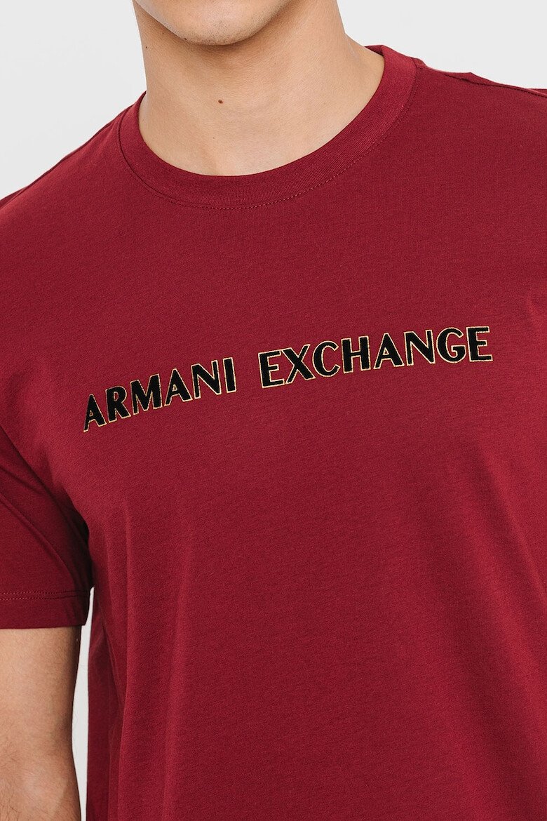 ARMANI EXCHANGE Tricou de bumbac cu decolteu la baza gatului - Pled.ro