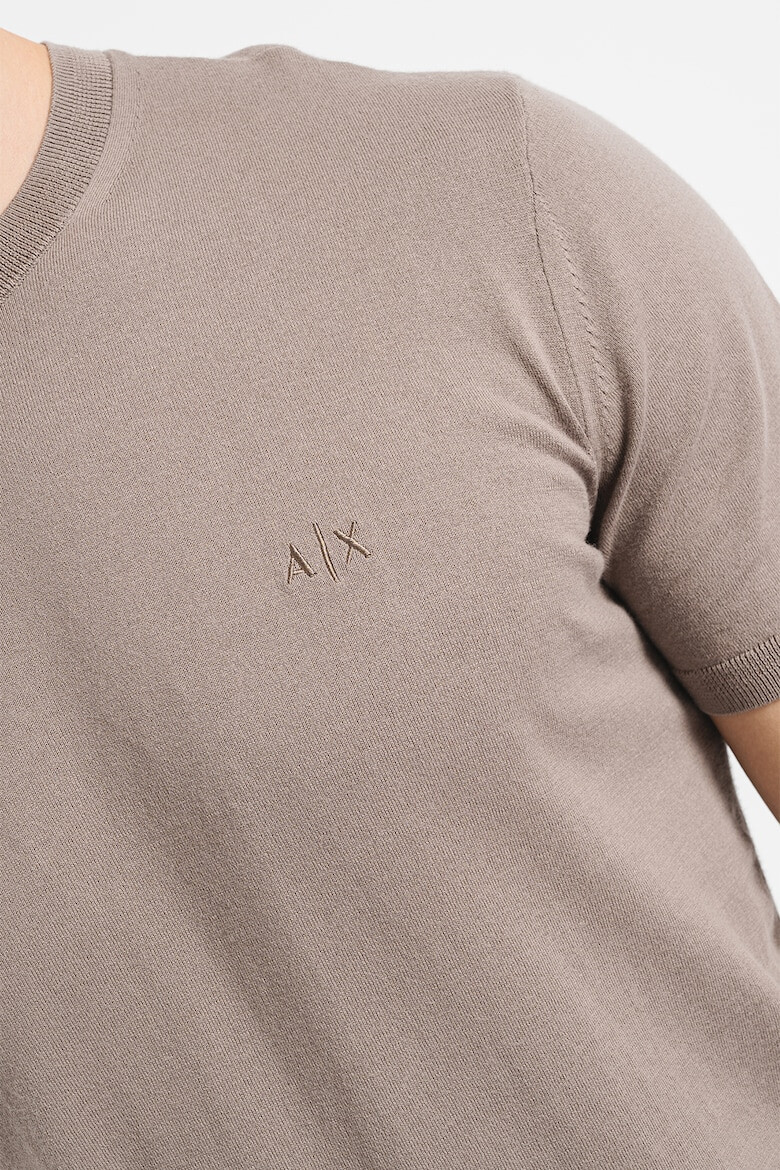 ARMANI EXCHANGE Tricou de bumbac cu decolteu la baza gatului - Pled.ro