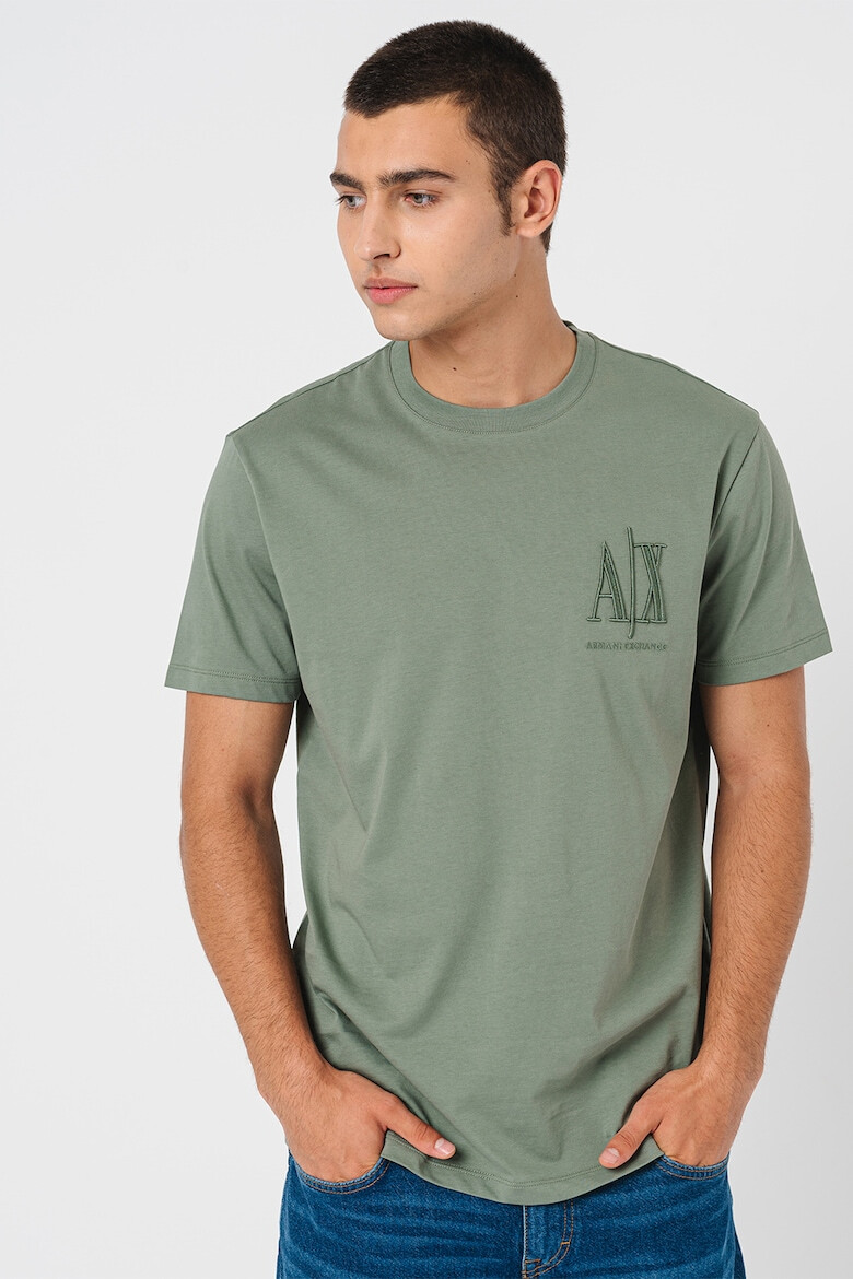 ARMANI EXCHANGE Tricou de bumbac cu logo brodat - Pled.ro