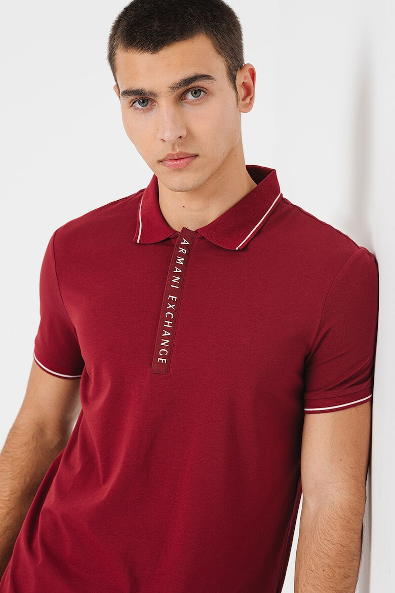 ARMANI EXCHANGE Tricou polo cu garnituri contrastante - Pled.ro