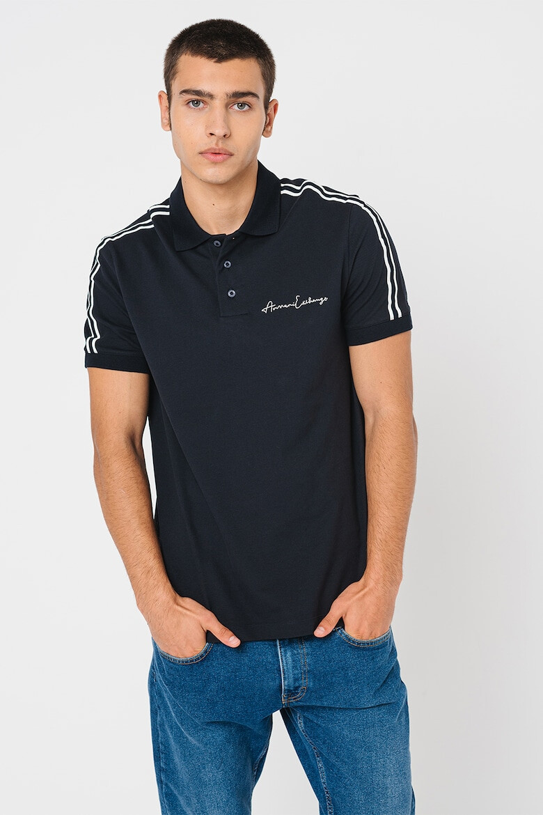 ARMANI EXCHANGE Tricou polo din amestec de bumbac cu logo - Pled.ro