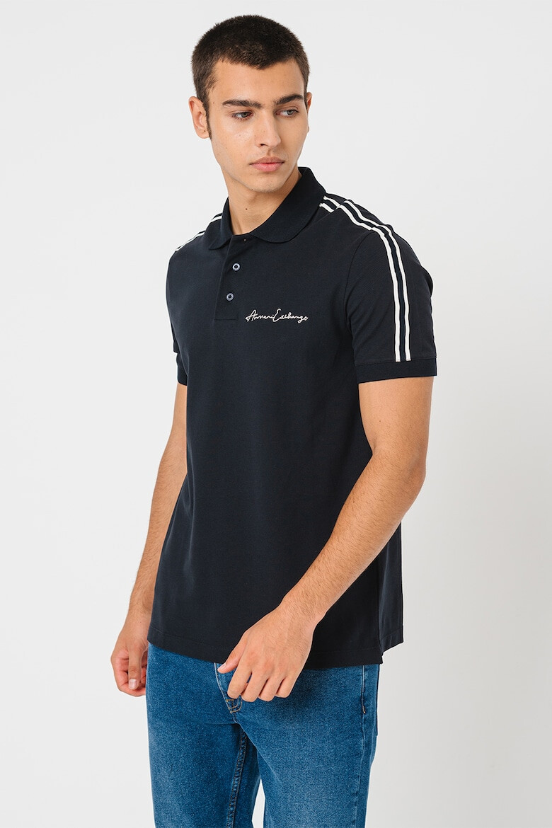 ARMANI EXCHANGE Tricou polo din amestec de bumbac cu logo - Pled.ro