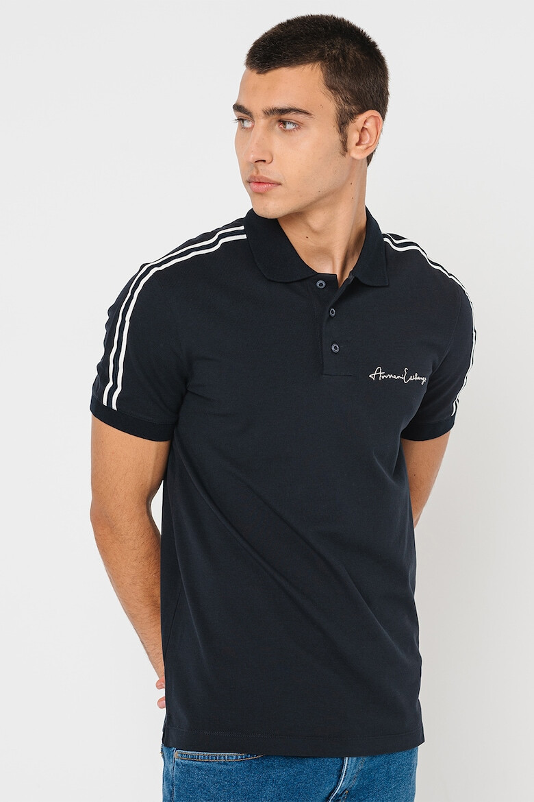 ARMANI EXCHANGE Tricou polo din amestec de bumbac cu logo - Pled.ro