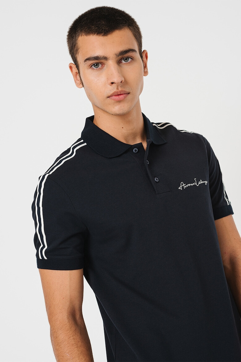 ARMANI EXCHANGE Tricou polo din amestec de bumbac cu logo - Pled.ro