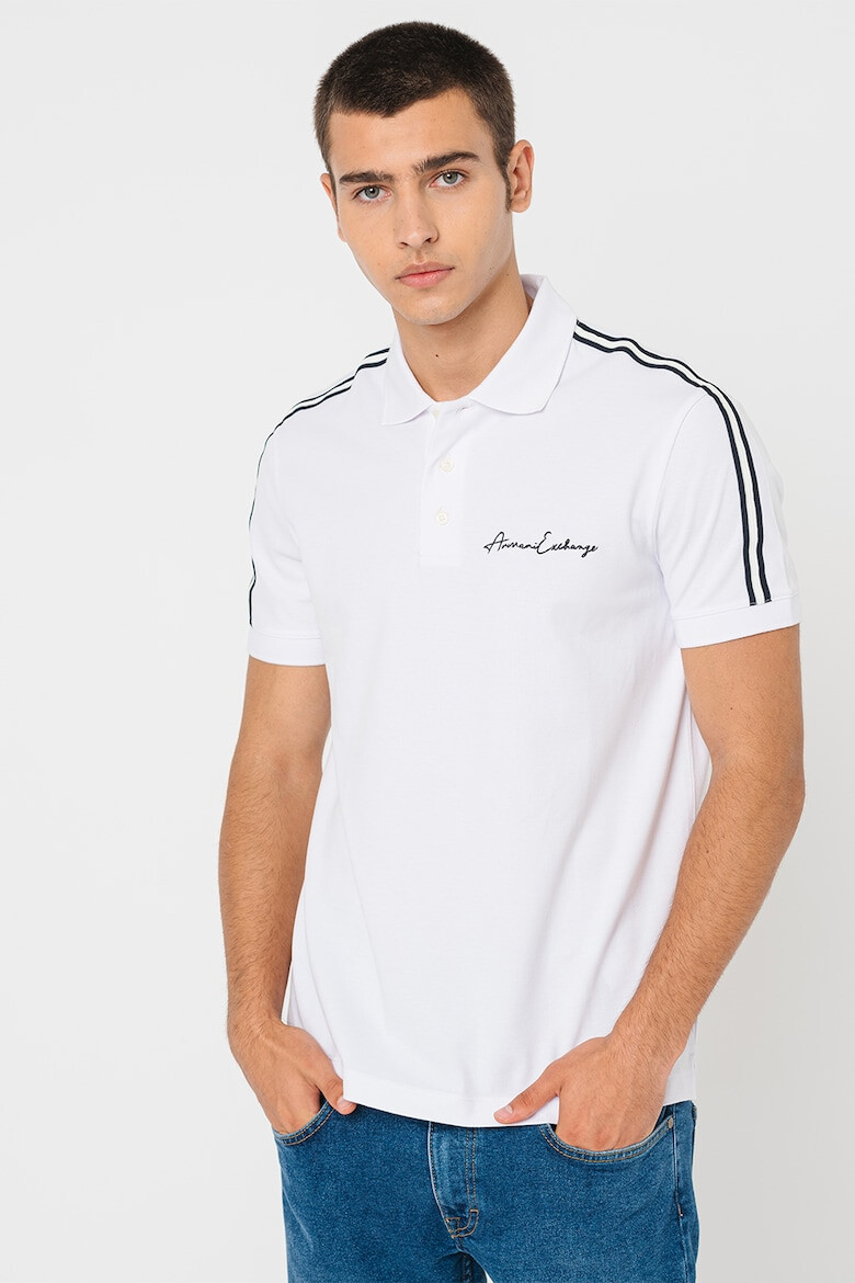 ARMANI EXCHANGE Tricou polo din amestec de bumbac cu logo - Pled.ro