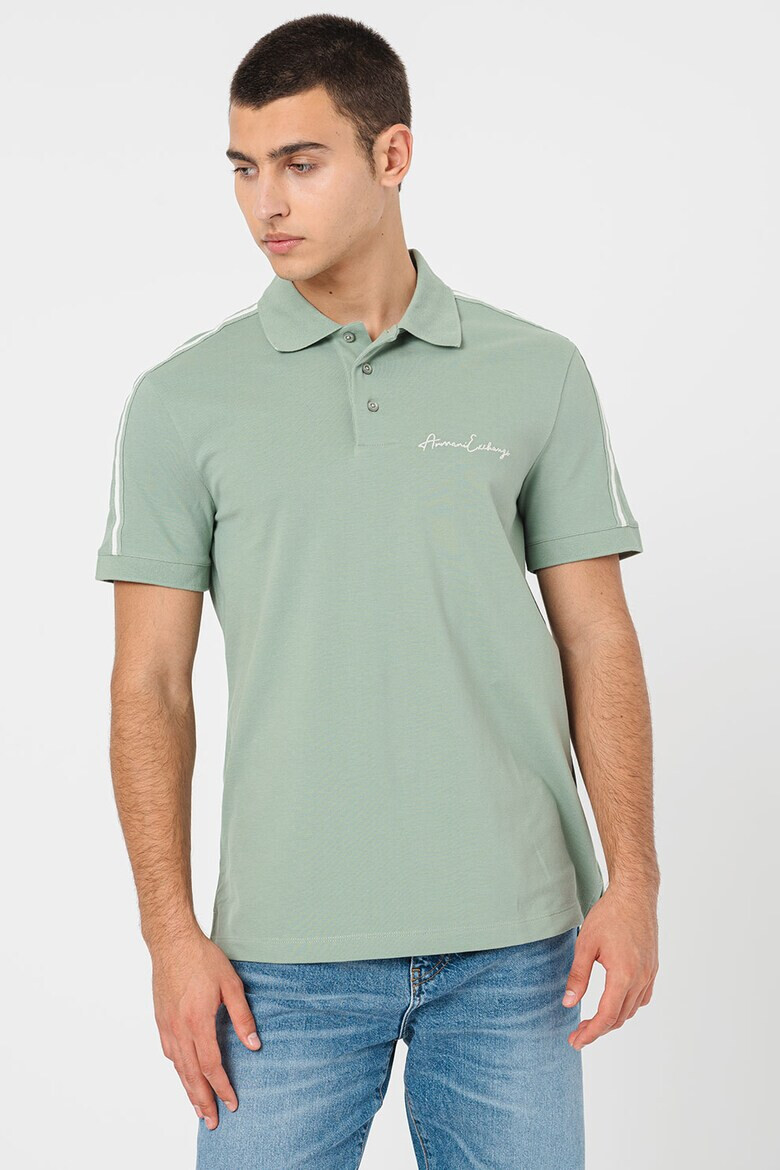 ARMANI EXCHANGE Tricou polo din amestec de bumbac cu logo - Pled.ro