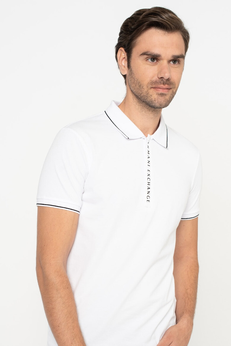 ARMANI EXCHANGE Tricou polo cu garnituri contrastante - Pled.ro