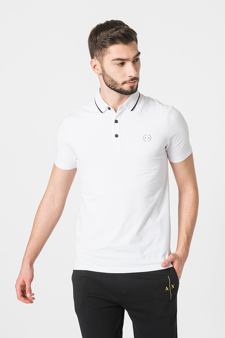 ARMANI EXCHANGE Tricou polo slim fit cu logo pe piept - Pled.ro