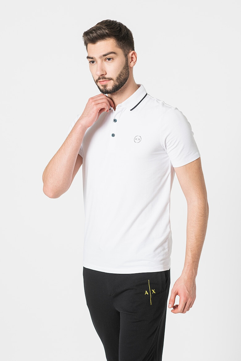 ARMANI EXCHANGE Tricou polo slim fit cu logo pe piept - Pled.ro