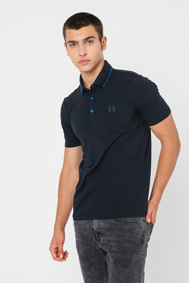 ARMANI EXCHANGE Tricou polo slim fit cu logo pe piept - Pled.ro