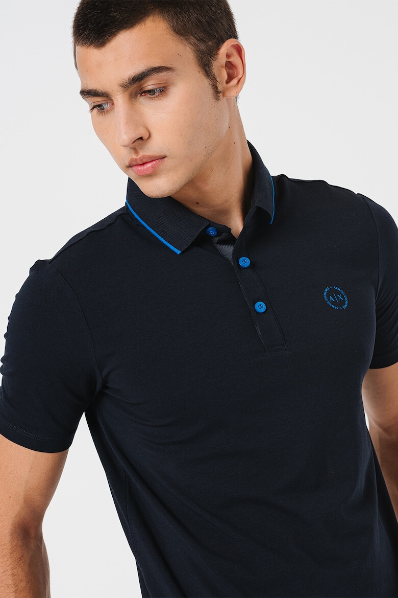 ARMANI EXCHANGE Tricou polo slim fit cu logo pe piept - Pled.ro