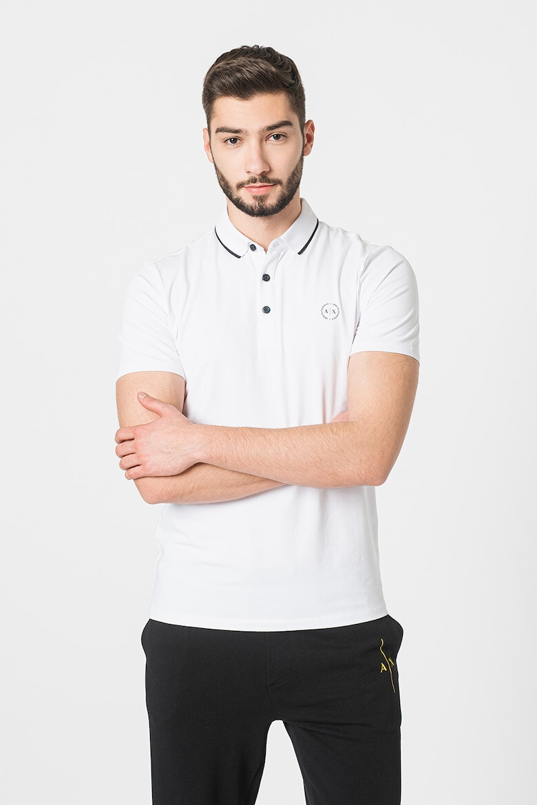 ARMANI EXCHANGE Tricou polo slim fit cu logo pe piept - Pled.ro