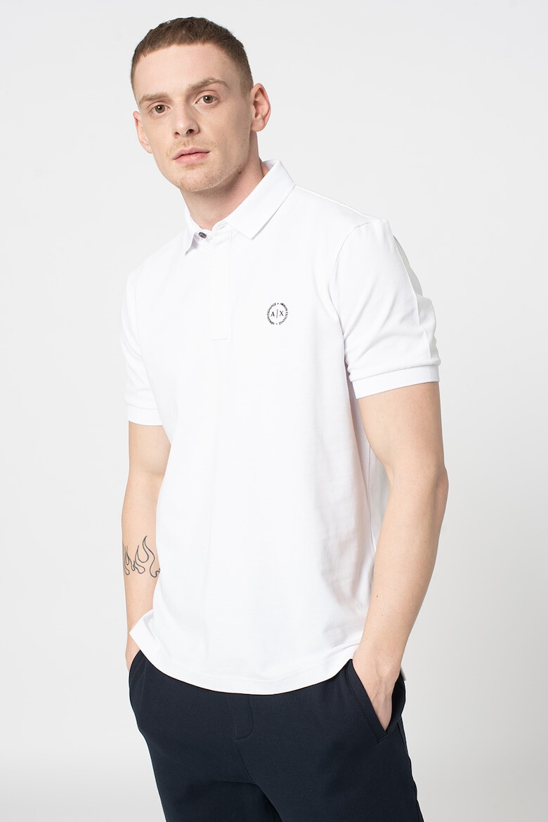 ARMANI EXCHANGE Tricou polo slim fit cu logo discret - Pled.ro