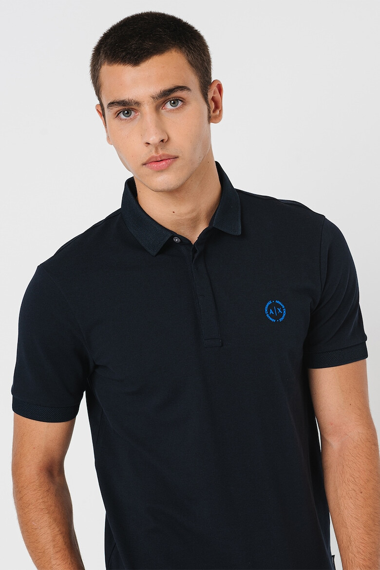 ARMANI EXCHANGE Tricou polo slim fit cu logo discret - Pled.ro