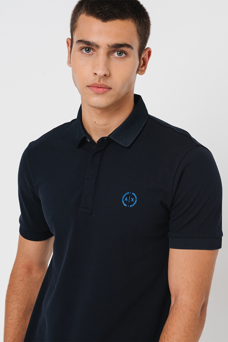 ARMANI EXCHANGE Tricou polo slim fit cu logo discret - Pled.ro