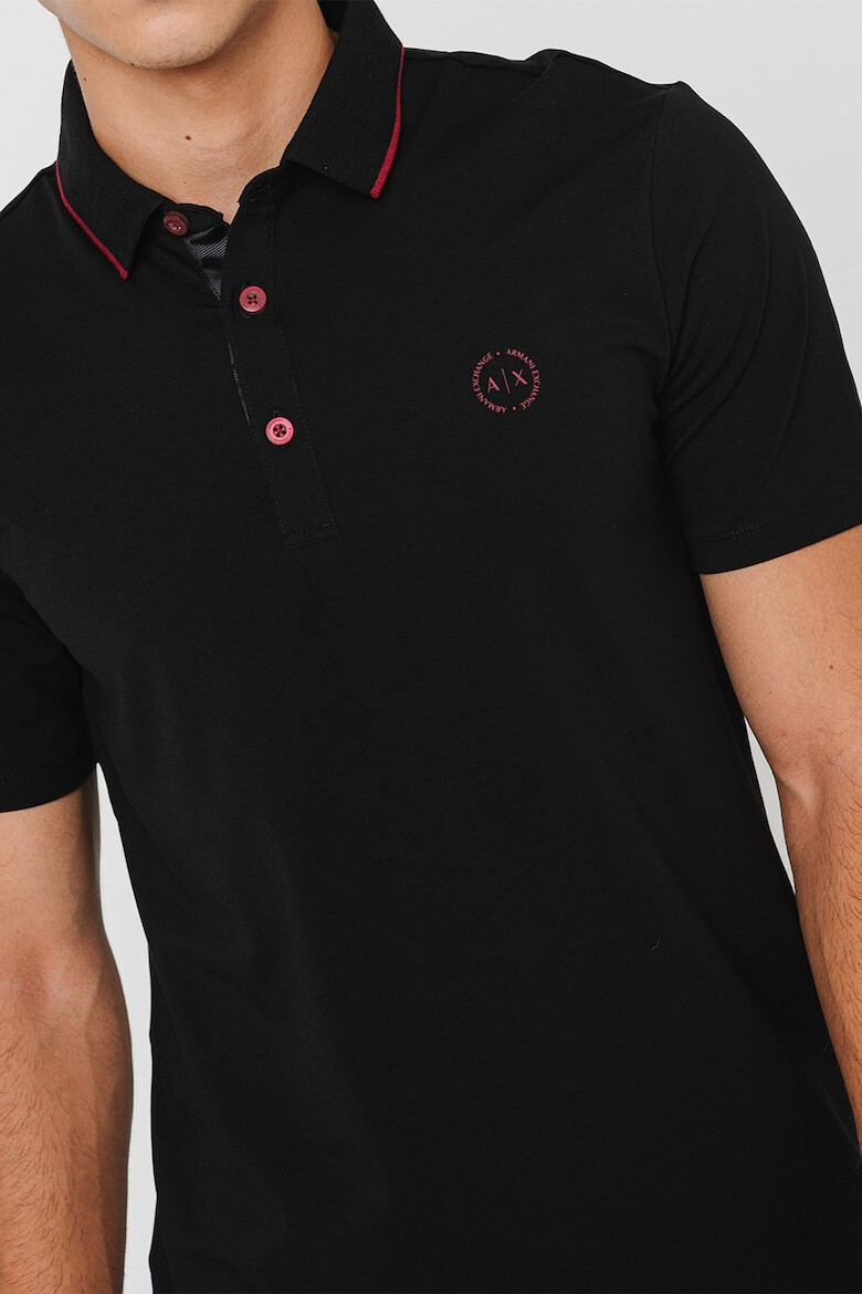 ARMANI EXCHANGE Tricou polo slim fit cu logo pe piept - Pled.ro