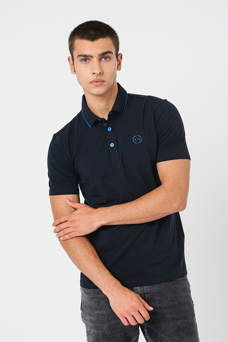 ARMANI EXCHANGE Tricou polo slim fit cu logo pe piept - Pled.ro