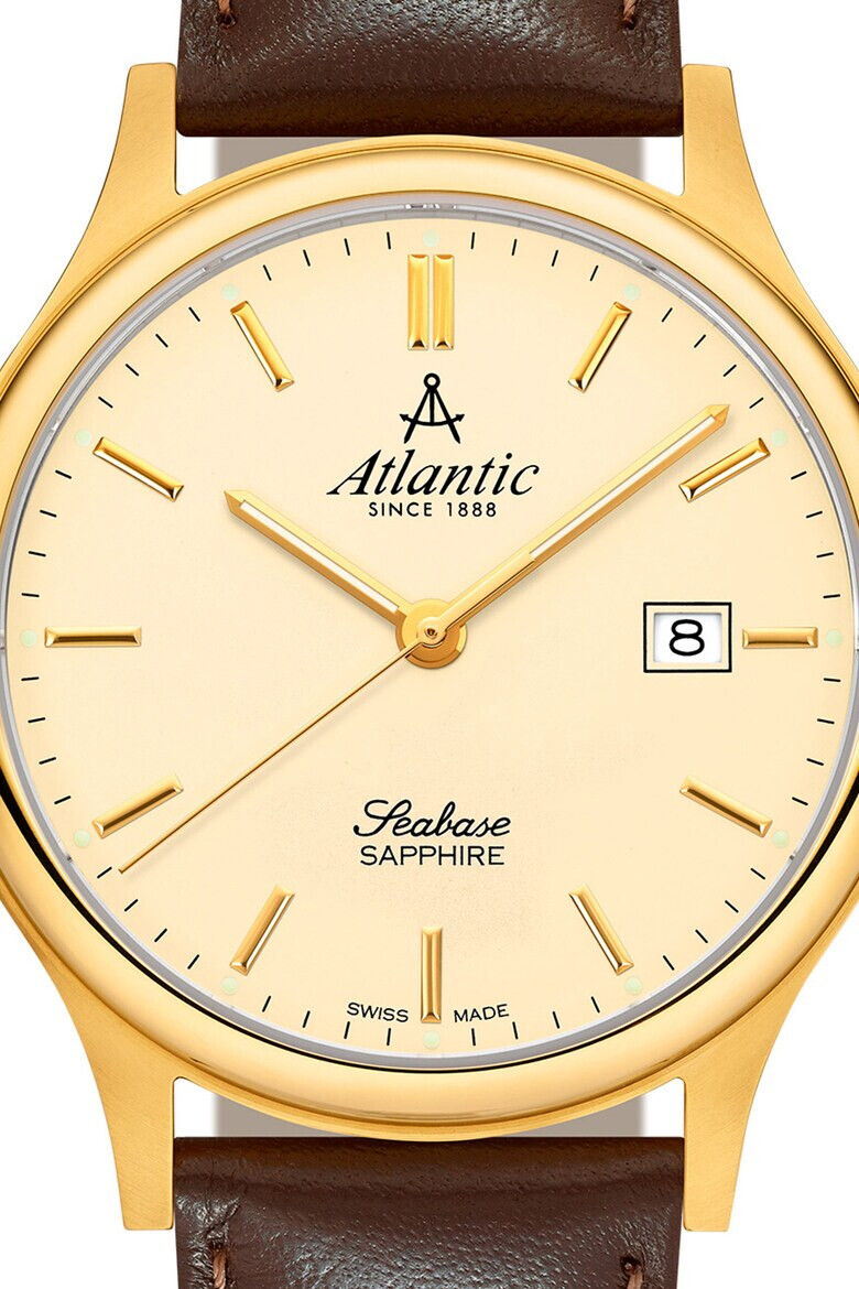 Atlantic Ceas analog cu o curea de piele - Pled.ro