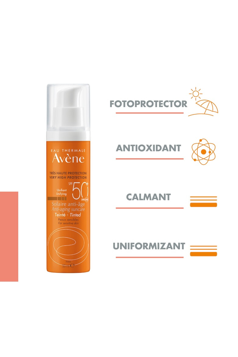 Avene Crema de fata antirid nuantatoare cu protectie solara SPF 50+ pentru ten sensibil 50 ml - Pled.ro