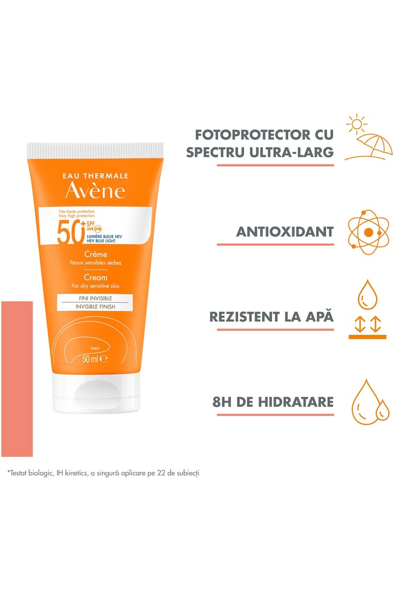 Avene Crema de fata cu protectie solara SPF 50+ TRIASORB pentru ten sensibil 50 ml - Pled.ro