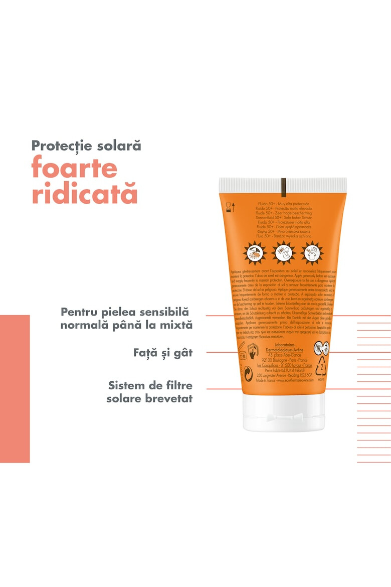 Avene Fluid cu protectie solara SPF 50+ TRIASORB pentru piele normala si mixta 50 ml - Pled.ro