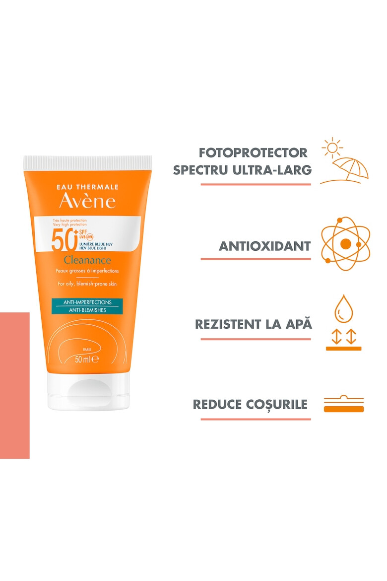 Avene Lotiune cu protectie solara Cleanance SPF 50+ TRIASORB pentru ten acneic 50 ml - Pled.ro