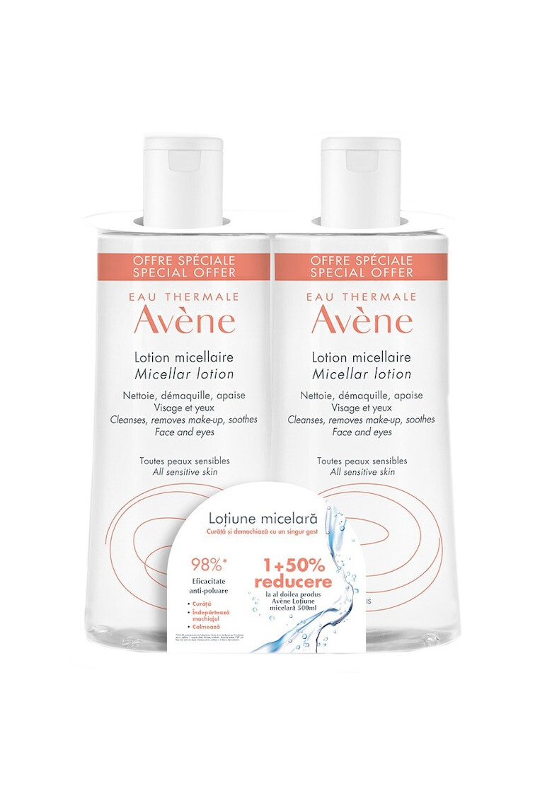 Avene Pachet 2 x Lotiune micelara pentru ten sensibil 500 ml - Pled.ro