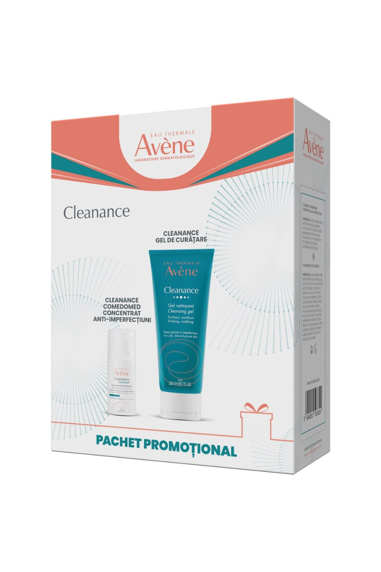 Avene Pachet Cleanance : Concentrat anti-imperfectiuni pentru ten cu tendinta acneica Comedomed 30 ml + Gel de curatare pentru ten gras 200 ml - Pled.ro